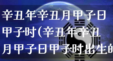 辛丑年辛丑月甲子日甲子时(辛丑年辛丑月甲子日甲子时出生的人)_https://www.nbtfsb.com_国学动态_第1张