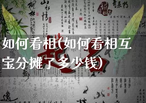 如何看相(如何看相互宝分摊了多少钱)_https://www.nbtfsb.com_国学动态_第1张